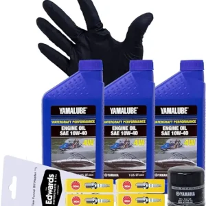 Edwards Oil Change Kit fits 2008-2015 Yamaha VX 1100 WaveRunner Watercraft with Spark Plugs