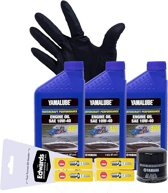 Edwards Oil Change Kit fits 2008-2015 Yamaha VX 1100 WaveRunner Watercraft with Spark Plugs