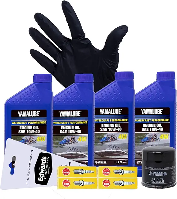 Edwards Oil Change Kit fits 2010-2012 Yamaha FX 1800 WaveRunner Watercraft with Spark Plug