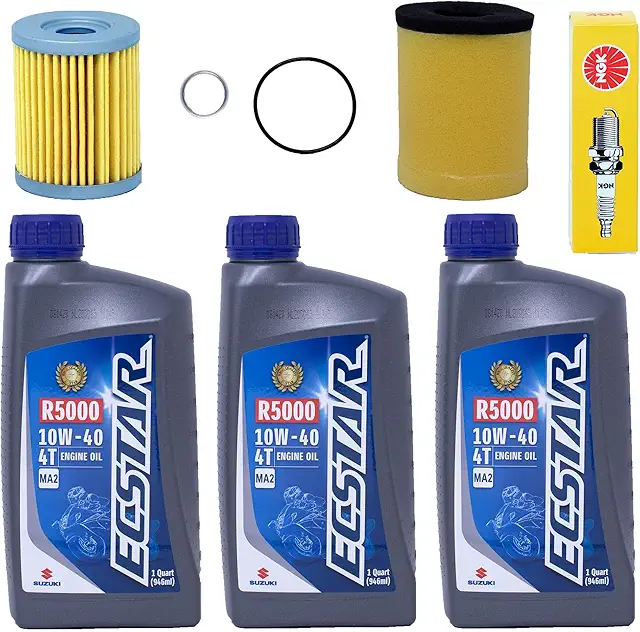 Edwards Oil Change Kit fits 1999-2002 Suzuki LT-F250 Quad Runner ATV with Air Filter and Spark Plug
